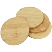 com-four® Posavasos 4X de bambú - Posavasos de Vidrio Redondos - Posavasos para Vasos - Posavasos de Copa - Ø 11 cm…